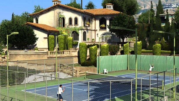 Fancy a game? Tennis in Grand Theft Auto V.