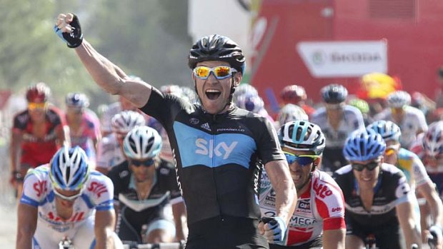 Sky high: Chris Sutton's Vuelta performance led to an Australian jersey.