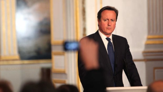 Heading back to London: British Prime Minister David Cameron.