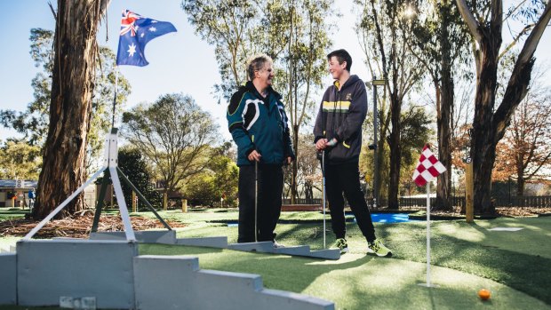 Chronicle
James Russell (15) with his uncle Kerry Russell at Yarralumla Play Station. They are holding the inaugural Canberra mini golf championships with a $6000+ prize pool.
14 July 2016
Photo by Rohan Thomson
The Canberra Times