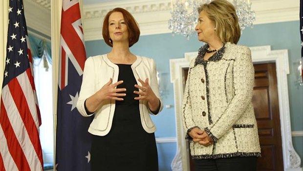 Ms Gillard and Hillary Clinton, pictured in Washington together in 2011, shared experiences of the relentless scrutiny endured by both women.