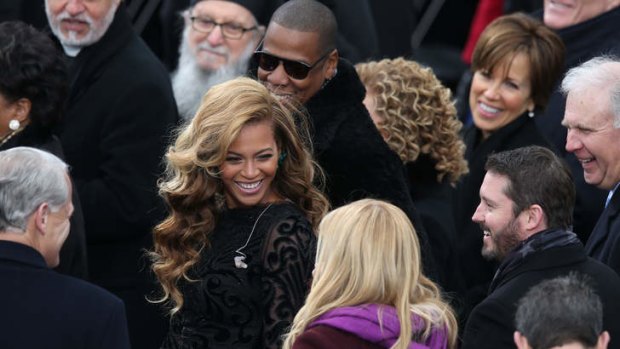Star fans ... Beyonce and Jay-Z attend the inauguration.
