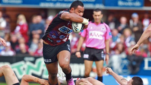 Wrecking ball ... Tony Williams of Manly on the run.
