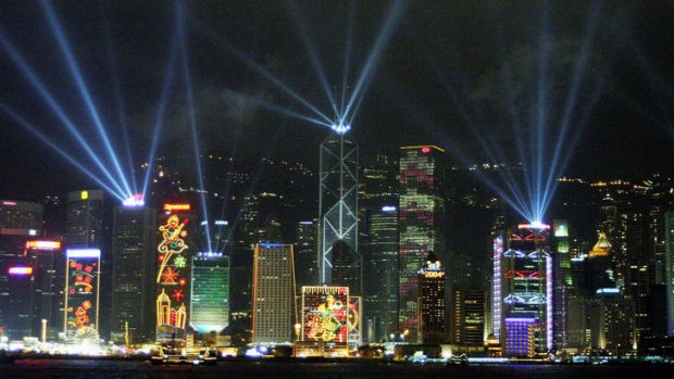 Hong Kong's Symphony of Lights on Victoria Harbour.