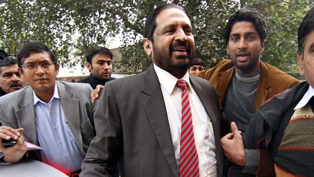 Suspicion... Suresh Kalmadi, pictured here in January, may face charges over contracts awarded in London