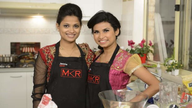 Entertainingly horrendous ... <i>My Kitchen Rules</i> contestants Jessie and Biswa.
