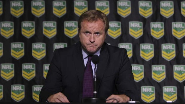 NRL CEO Dave Smith announces the sanctions.
