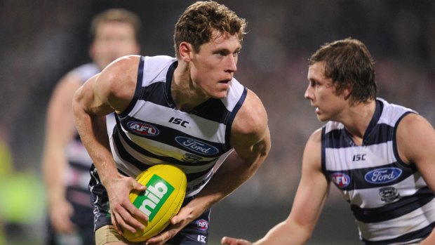 On the run: Mark Blicavs  is improving with every game.