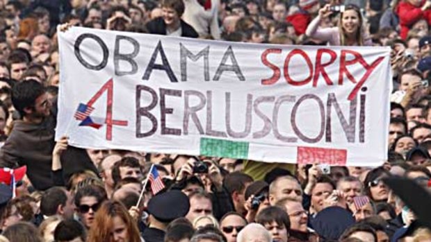 Shame . . . apologies during Barack Obama's  speech in Prague.