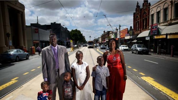 Abraham Biar Koul Biar with his wife Achol and children Akon, Alier, Kuol and Ajok.