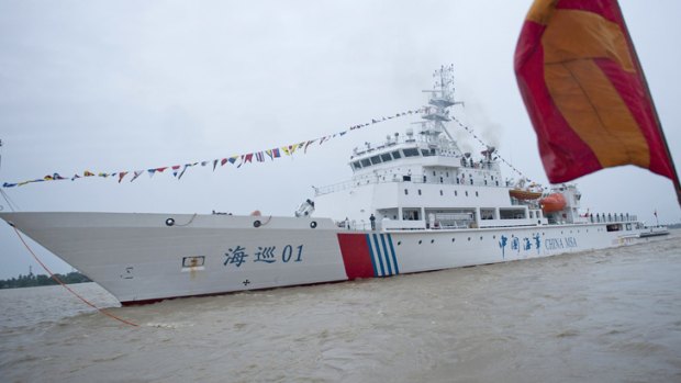 Search vessel 'Haixun 01' of China's Maritime Safety Administration at Bo Aung Kyaw Jetty, Yangon.