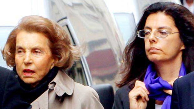 Lillane Bettencourt with her daughter Francoise Bettencourt-Meyers before their falling out, which has led to a financial probe. <i>Picture: AFP</i>