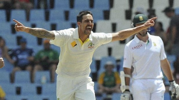 On fire ... a resurgent Mitchell Johnson took 12 South African wickets in the first Test.