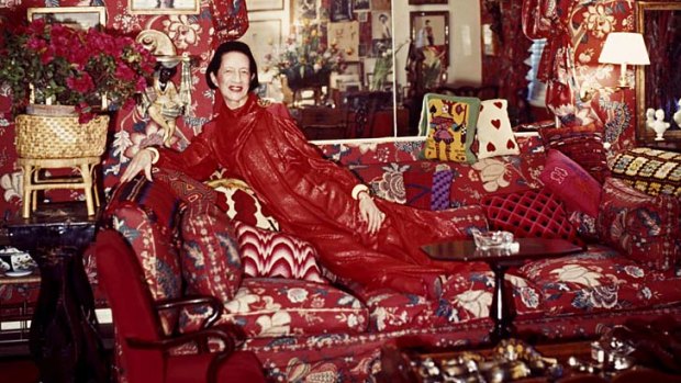 Well red ... Diana Vreeland, in a scene from the film about her colourful life, challenged her magazine readers to look past conventions.