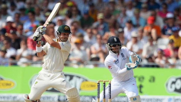 Last stand: Opener Ed Cowan in his final Test, against England, before he was dropped.