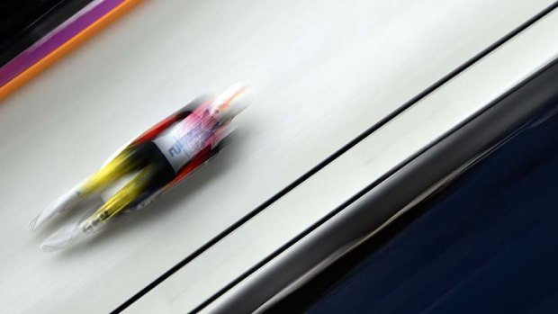 Germany's Natalie Geisenberger competes during the Women's Luge Singles.