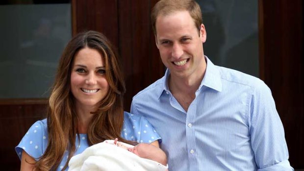 The Duke and Duchess of Cambridge with Prince George, whose birth did little to popularise the name in Victoria.