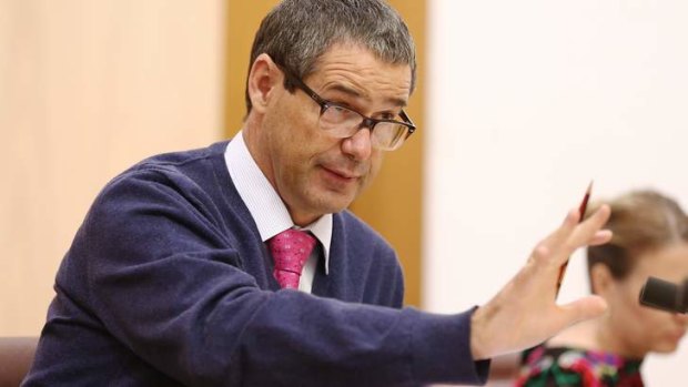 Senator Stephen Conroy, during an estimates hearing at Parliament House on Tuesday.