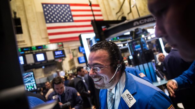 Traders on the New York Stock Exchange on Thursday as the sharemarket had its best day of trading this year.