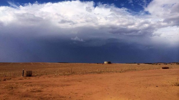 The moody vista near a farm outside of Northampton (north of Geraldton) looking south-east. Photo courtesy of Amery Drage via Perth Weather Live.