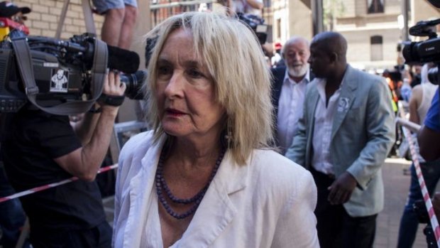 June Steenkamp arrives at the North Gauteng High Court for the sentencing of Oscar Pistorius on Tuesday. 