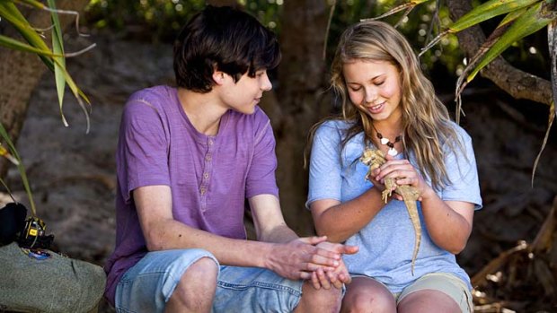 Eco-warrior: Bindi Irwin and co-star Toby Wallace in the kids film <i>Return To Nim's Island</i>. Irwin plays a girl trying to save her home from developers.