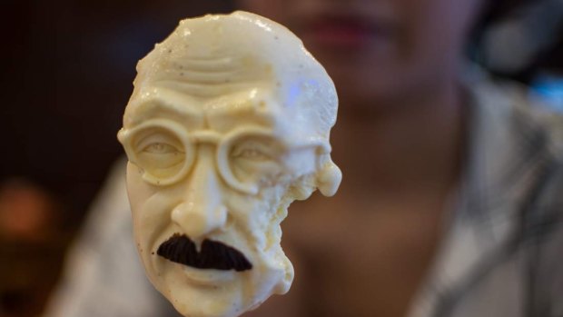 Not your average Buffalo Bill: A Chinese ice-cream with the face of Japan's wartime prime minister, General Hideki Tojo. War criminal Tojo was executed in 1948.