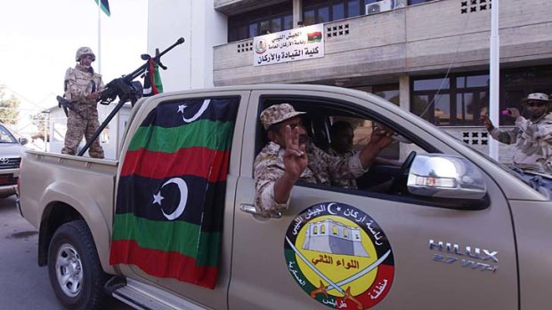 Targeting stronghold ... the Libyan army and militia.