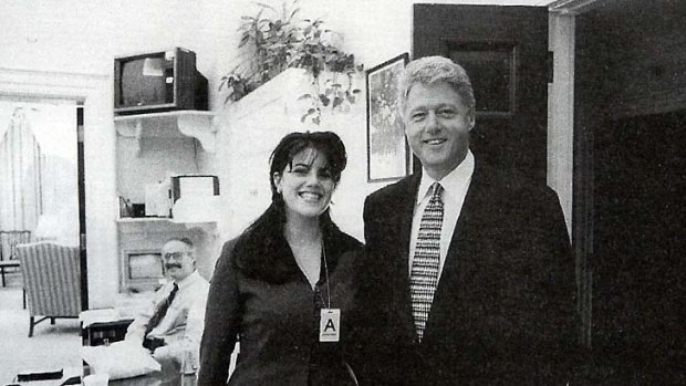 Scandal ... Bill Clinton and  Monica Lewinsky pictured together at the White House in 1995.
