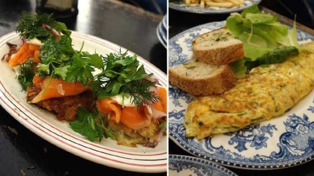 The ocean trout and omelette at Swallow Bar