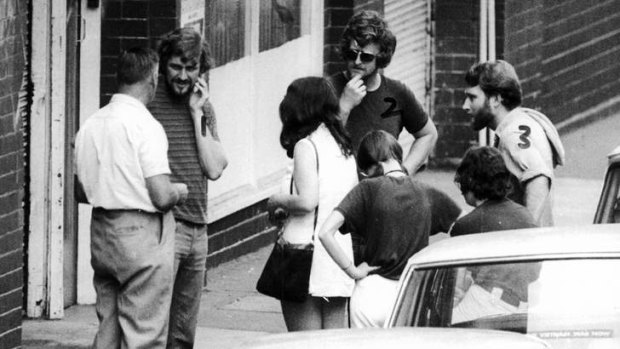 Michael Hyde and friends in Elliot Street, Balmain, May 1972.