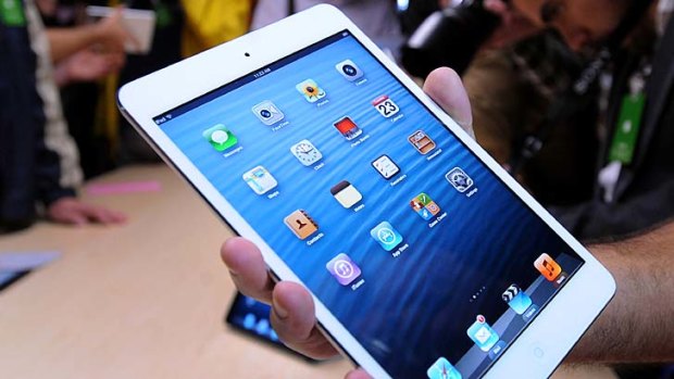 Apple's iPad mini ... shown during a media hands on.