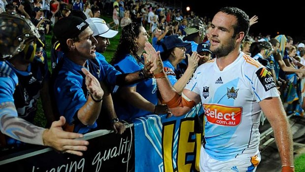Reborn &#8230; Nate Myles greets Gold Coast fans after a match in what was a successful season.