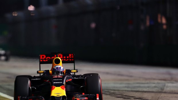 Daniel Ricciardo on the track for Red Bull during the Singapore Grand Prix.