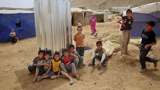 A spreading conflict: Children in an Arsal refugee camp.