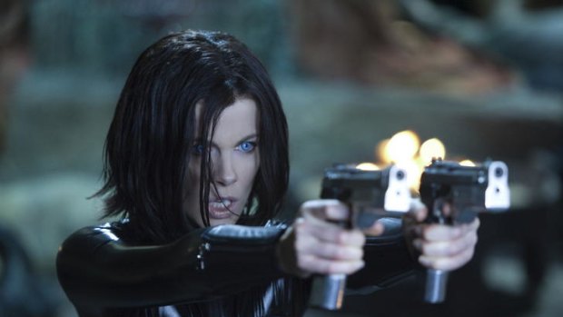 Kate Beckinsale dons the black leather for another round of supernatural battles in <i>Underworld: Awakening</i>.