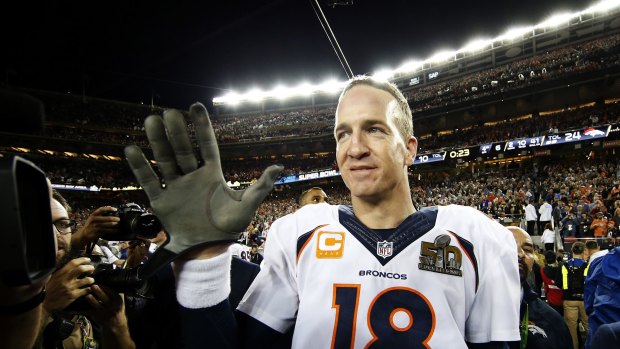 In the spotlight: Peyton Manning, pictured after the Denver Broncos Super Bowl 50 win.