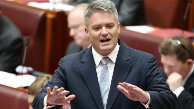 Finance Minister Senator Mathias Cormann, during question time in February.