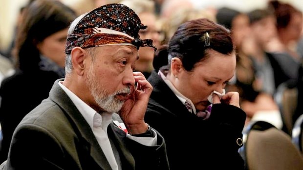 Mourners at this morning's Parliament House service commemorating the Bali bombings.