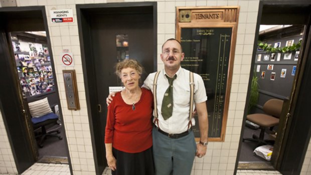 Joan McQueen and Dimitri Bradas, who run the lifts in the Nicholas Building.