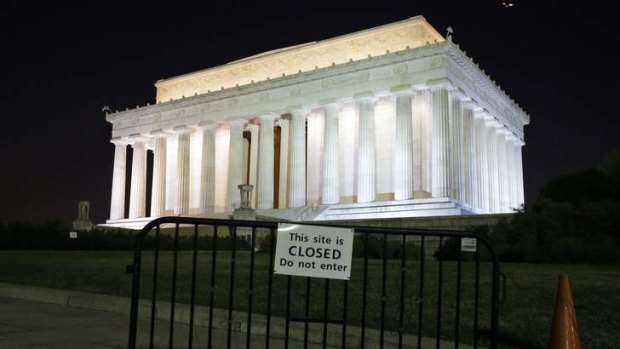 "This site is closed": The Lincoln Memorial on Tuesday, October 1.