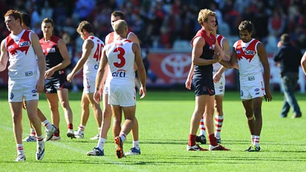 Stunned Demons and Swans after the draw.