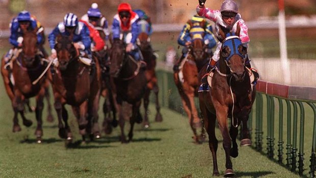 Might and Power winning the 1997 Caulfield Cup.