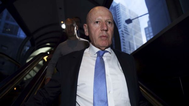 Chris Hartcher departs ICAC after a fiery hearing.