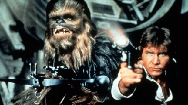 Han Solo as played in the original Star Wars films by actor Harrison Ford.