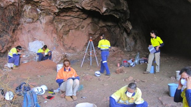 Significant finding: Digging in the Ganga Maya Cave in the Pilbara.