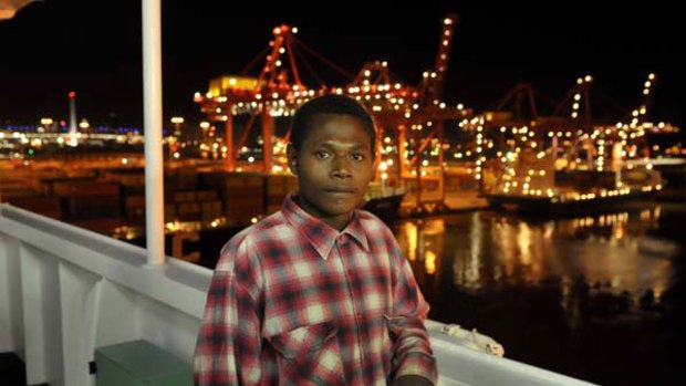 Lost ...  young fisherman Benedict Jor, at Melbourne's docks, feared he would die at sea.