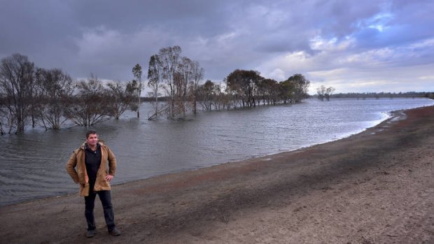 Mark Lanyon and the great lake that lingers on his farm nearly two years after the floods. 'I certainly don't expect to see it again in my lifetime,' he says.