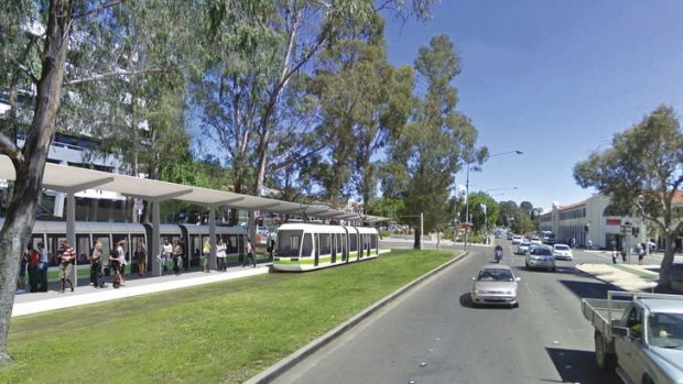 An artist's impression of the City interchange for the Canberra light rail.