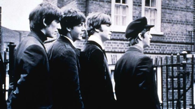 The Beatles in the 1964 rock film, A Hard Day's Night.